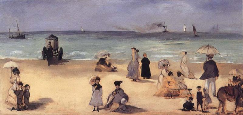 Edouard Manet On the Beach,Boulogne-sur-Mer France oil painting art